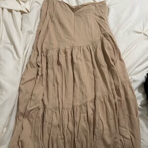 Beige midi skirt A line